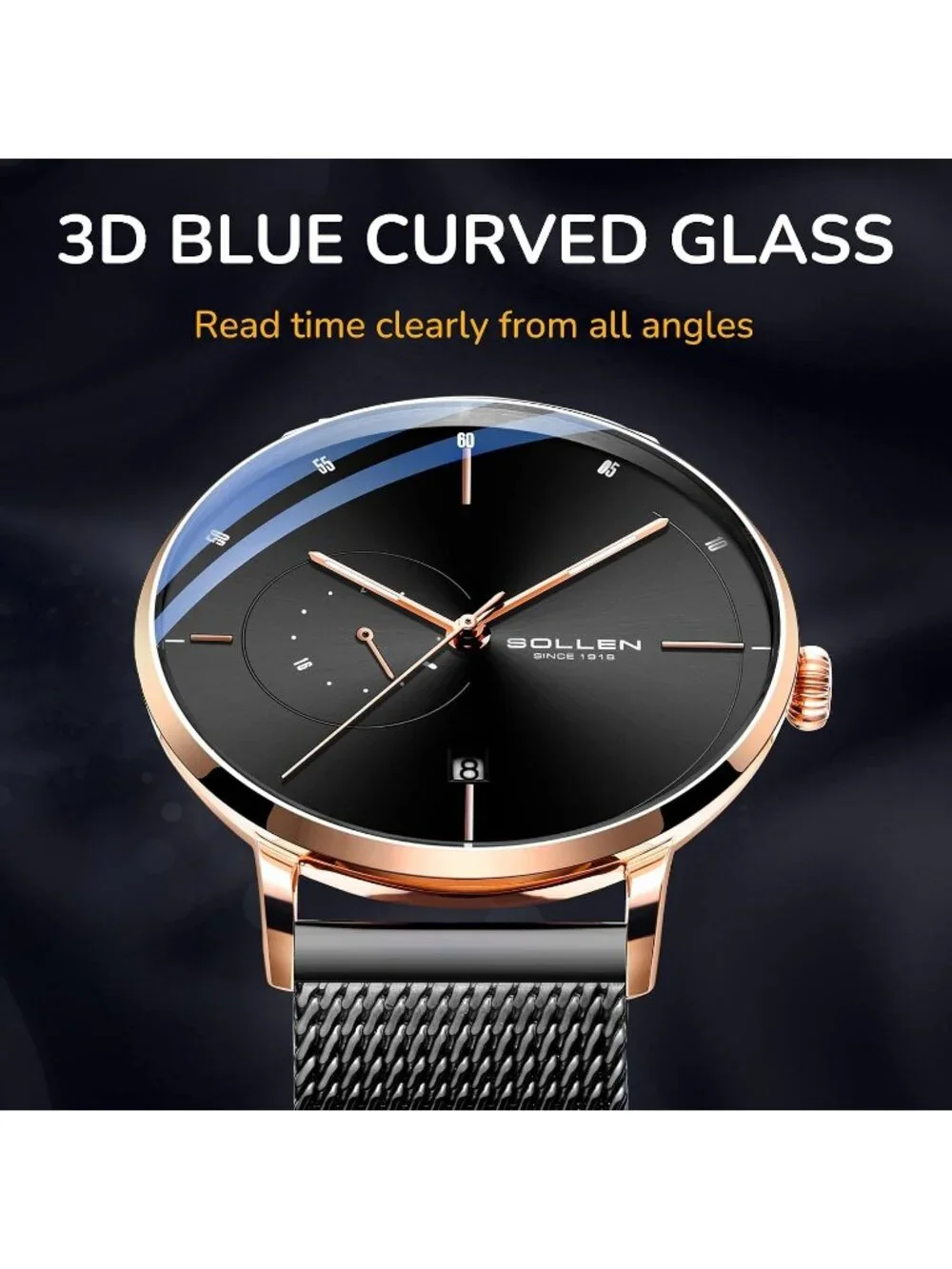 Men's Rose Gold Luxury Minimalist Original Mechanical Movement Automatic Watch